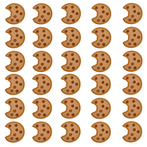 CUEMOON 30 Stück Keks-Aufnäher Zum Aufbügeln, Keks-Stickerei-Stoffflicken, Krümelmonster-Aufnäher,Für Kleidung Cookies Kekse Bestickter Stoffaufkleber Dekorativer CUEMOON 30 Stück Keks-Aufnäher Zum Aufbügeln, Keks-Stickerei-Stoffflicken, Krümelmonster-Aufnäher,Für Kleidung Cookies Kekse Bestickter Stoffaufkleber Dekorativer von CUEMOON