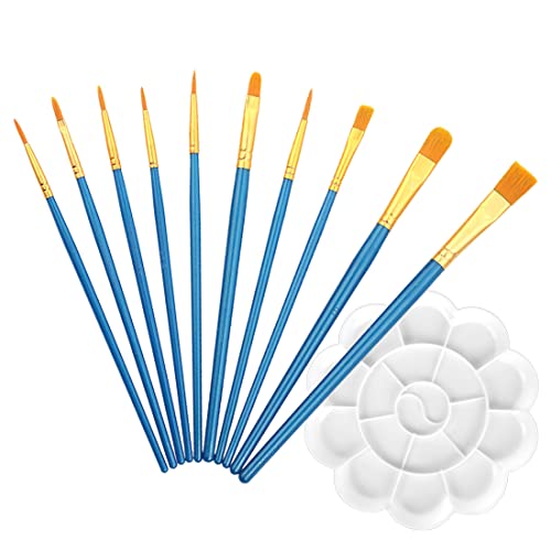 CUHZA Künstlerpinsel Set, 10 Stück hochwertige Künstler Pinsel mit 1 Mischpaletten, Pinselset für Kinder und Anfänger im Zeichnen und Malen CUHZA Künstlerpinsel Set, 10 Stück hochwertige Künstler Pinsel mit 1 Mischpaletten, Pinselset für Kinder und Anfänger im Zeichnen und Malen von CUHZA