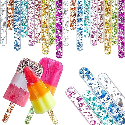 20 Stück Wiederverwendbare Acryl Cakesicle Sticks Eisstange,Eisstiele für DIY EIS Kuchenherstellung Popsicle aus Cakesicle Einfachstes Selbstmacheis-11.5CM Acryl Eis am StielBunt von CUIDAKJ