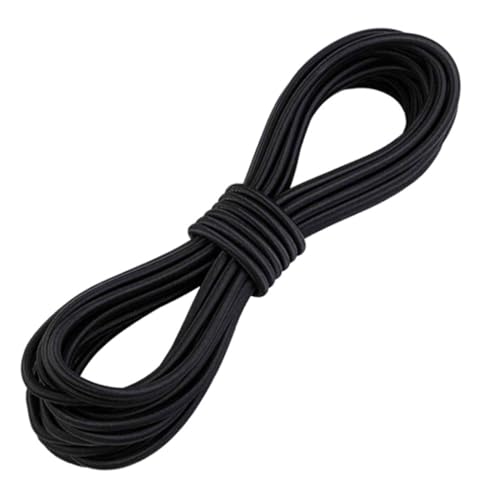 3 mm x 5 m Schwarz Gummiseil,Hochwertig Gummiband Gummizug Rund Hochelastisch Elastisch für DIY Zelt Rucksack Schaukeln Wäscheleinen Camping Schnürsenkel Stoffe Armbänder Halsketten von CUIDAKJ