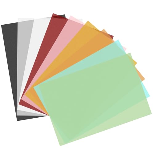 50 Blatt Bunt Faltpapier Transparentpapier,15 x 10 cm Premium Qualität Durchgefärbt Faltblätter Überweisungs Papier Ideal für Wunderschöne Sterne Faltfiguren und Formen Abpausen Bastelarbeiten von CUIDAKJ