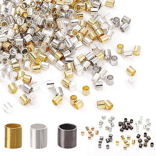 750 Stück Quetschperlen,Quetschröhrchen 1,5/2/2,5mm,Tube Crimp Perlen,Kupferrohr Crimp Perlen,Gemischte Armband Lose Perlen Spacer,für Halsketten, Armbänder, Ohrringe-3 Größen 750 Stück Quetschperlen,Quetschröhrchen 1,5/2/2,5mm,Tube Crimp Perlen,Kupferrohr Crimp Perlen,Gemischte Armband Lose Perlen Spacer,für Halsketten, Armbänder, Ohrringe-3 Größen von CUIDAKJ