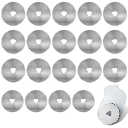 20 Stück Rollschneider Ersatzklingen 45mm Edelstahl Rollmesser Rundklingen Cutter mit Aufbewahrungsbox Rollschneider Klingen für Quilten Papier Stoff Scrapbooking Nähen Stoffschneider 20 Stück Rollschneider Ersatzklingen 45mm Edelstahl Rollmesser Rundklingen Cutter mit Aufbewahrungsbox Rollschneider Klingen für Quilten Papier Stoff Scrapbooking Nähen Stoffschneider von CUINIUNAID