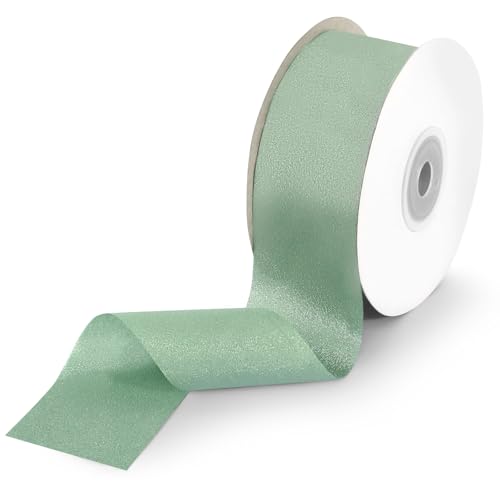 Schleifenband Grün 23M Satinband Breit 38MM Chiffonband Eukalyptus Seidenband für Geschenk Basteln Hochzeit Dekoband von CUINIUNAID