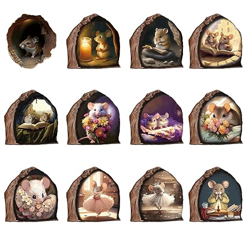 12 Stück 3D Wandtattoo „Maus Im Loch“ Thema Wandaufkleber, PVC Wandsticker Lustige Kunst Wand Dekor Aufkleber für Home Wall Decor 12 Stück 3D Wandtattoo „Maus Im Loch“ Thema Wandaufkleber, PVC Wandsticker Lustige Kunst Wand Dekor Aufkleber für Home Wall Decor von CULASIGN