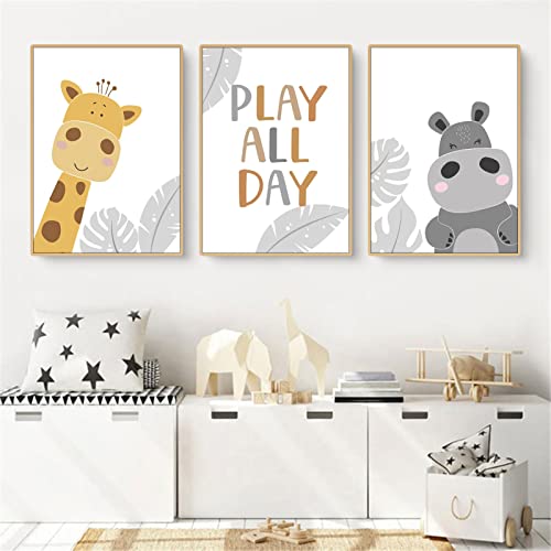 CULASIGN 3er Set Poster Kinderzimmer, Waldtiere Bilder Babyzimmer Deko Junge Mädchen, Tiere Kinderposter Set Wandbilder DIN A4 Kinderbilder ohne Bilderrahmen (ABH,30x40cm) von CULASIGN