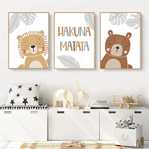 CULASIGN 3er Set Poster Kinderzimmer, Waldtiere Bilder Babyzimmer Deko Junge Mädchen, Tiere Kinderposter Set Wandbilder DIN A4 Kinderbilder ohne Bilderrahmen (CDG,21x30cm) von CULASIGN