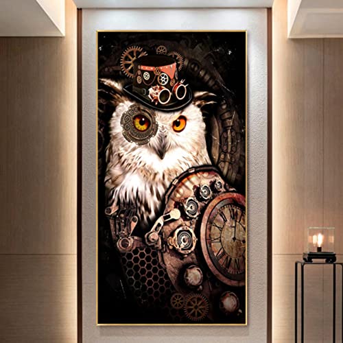 CULASIGN 5D DIY Diamond Painting Groß Full Set, Eule Diamant Painting Bilder Erwachsene, Tier Diamant Malerei Bilder Kits Für Home Room Wanddekoration Dekoration (40x80cm) von CULASIGN