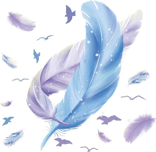 CULASIGN Feder Wandsticker,Vogel Wandaufkleber,Kinderzimmer Aufkleber,Wandtattoo Blau Feder für Babyzimmer Mädchenzimmer Wohnzimmer Schlafzimmer Deko,Wandtattoo für Fenster Schrank Küche Bad CULASIGN Feder Wandsticker,Vogel Wandaufkleber,Kinderzimmer Aufkleber,Wandtattoo Blau Feder für Babyzimmer Mädchenzimmer Wohnzimmer Schlafzimmer Deko,Wandtattoo für Fenster Schrank Küche Bad von CULASIGN