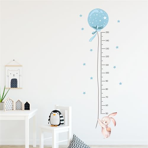 CULASIGN Kinder Höhe Diagramm Wandtattoo Messlatte, Abnehmbar DIY Hase Wandaufkleber Kinder, Wandbild Wandsticker für Kinderziemmer Dekoration (Blau) von CULASIGN