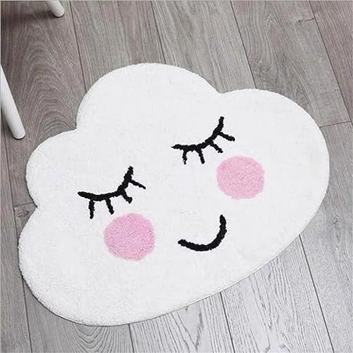 CULASIGN Kinderteppich Teppich Babyteppich Baumwolle Wolke Wolkenform für das Kinderzimmer (Schüchterne Wolke,40X60cm) von CULASIGN