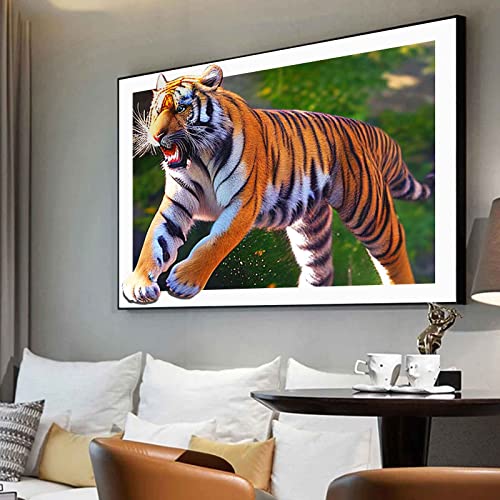 CULASIGN Tiger Diamond Painting Erwachsene, 5D Diamant Painting Bilder Tiger Diamond Painting Kinder DIY Diamant Malerei Set für Wanddekorationn (100x70cm) von CULASIGN