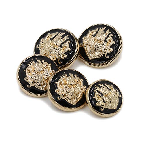 10pcs 18mm Metallknöpfe Gold Schwarz für Nähen Strickmantel Diy Doppel Lions Elegante Buttons von CULER