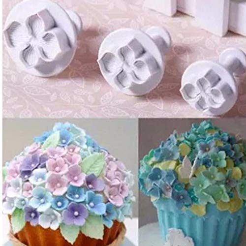 CULER 3Pcs / Set Silikon Hydrangea Fondant-Kuchen, Zuckerfertigkeit Plunger Cutter-Blumen-Blüten-Form-Home Küche backen Werkzeug von CULER