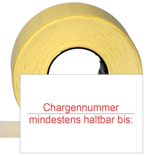CUNU - 13.200 Etiketten 26x16mm "Chargennummer" und "mindestens haltbar bis" (Rechteckig) - Für Datum und Zahlen - Preisauszeichner kompatibel mit: contact, Sato, Blitz, Etimark, Jolly, Open, Smart von CUNU