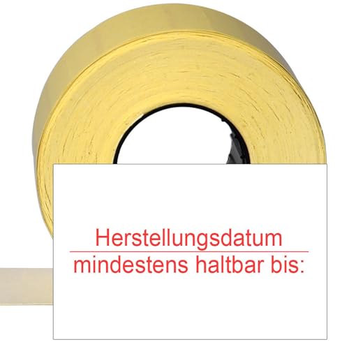 CUNU - 13.200 Etiketten 26x16mm "Herstellungsdatum" und "mindestens haltbar bis" (Rechteckig) - Datumsetiketten mit Preisauszeichner kompatibel von: contact, Sato, Blitz, Etimark, Jolly, Open, Smart von CUNU