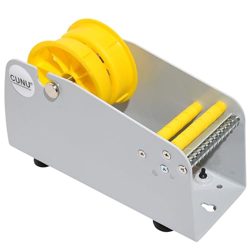 CUNU - Etikettenspender manuell für max. 77mm breite Etikettenrollen für Tisch- und Wandmontage - Spender für Etiketten, Label und Rollenetiketten für die manuelle Handentnahme inkl. Rollenkern-Halter von CUNU