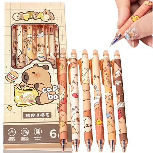 Radierbare Gelstifte, niedliches Capybara-Design, 0,5 mm blaue Tinte, einziehbar, weicher Griff, löschbare Stifte, Capybara-Geschenke, Kawaii-Schreibwaren, Stift mit Radiergummi Radierbare Gelstifte, niedliches Capybara-Design, 0,5 mm blaue Tinte, einziehbar, weicher Griff, löschbare Stifte, Capybara-Geschenke, Kawaii-Schreibwaren, Stift mit Radiergummi von CUOFOL