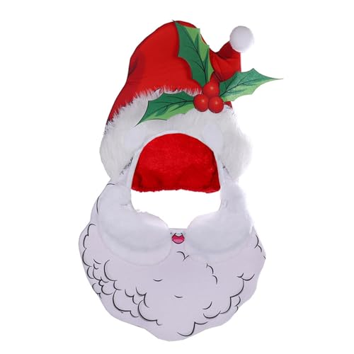 CUSROS Klassische Weihnachtsmütze, weich, bequem, bezaubernd, Weihnachtsmann, Schneemann-Form, Plüschhut für Weihnachtsfeier, Dekorationen, Vlies-Weihnachtsmannmütze, mehrfarbiger Schneemann von CUSROS
