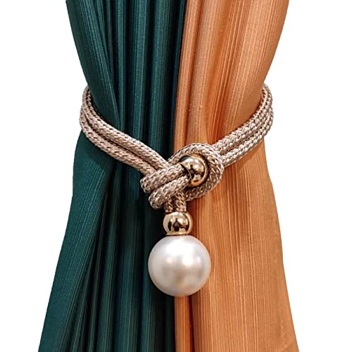 CUSROS Vorhang Raffhalter Magnetische Perlen Perlen Vorhang Raffhalter Schöne Optik für Esszimmer Beige von CUSROS