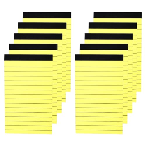 Gelbe kleine Notizblöcke, 7,6 x 12,7 cm, linierte Notizblöcke, 30 Blatt pro Notizblock, Mini-Notizblöcke, 7,6 x 12,7 cm, gelbes Taschenbuch, selbstklebend, für Zuhause, Büro, Schule, Gelb von CUSROS