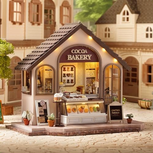 CUTE-Eyfud DIY Miniature House Dollhouse, gemütliche Bäckerei Puppenhausmöbel mit Spieluhr & Led Licht Holzpuppenhaus, Miniaturhaus Bausätze für Erwachsene, Anfängerfreundlich CUTE-Eyfud DIY Miniature House Dollhouse, gemütliche Bäckerei Puppenhausmöbel mit Spieluhr & Led Licht Holzpuppenhaus, Miniaturhaus Bausätze für Erwachsene, Anfängerfreundlich von CUTE-Eyfud