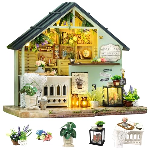 CUTE-Eyfud DIY Miniaturhaus Kit, Pflanzen Studio Puppenhaus Möbel mit Spieluhr & LED-Licht Holz Puppenhaus Miniaturhaus Kits für Erwachsene, Anfänger freundlich CUTE-Eyfud DIY Miniaturhaus Kit, Pflanzen Studio Puppenhaus Möbel mit Spieluhr & LED-Licht Holz Puppenhaus Miniaturhaus Kits für Erwachsene, Anfänger freundlich von CUTE-Eyfud