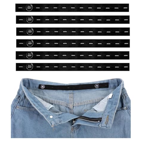 Taillenspanner für Hosen, Damen, Jeans, Knopfspanner, Hose, verstellbar, elastisch, Jeans-Taillenstraffer, Jeans, Knopf, Taillenstraffer, geeignet für Damen und Herren, 6 Stück von CUTEZING