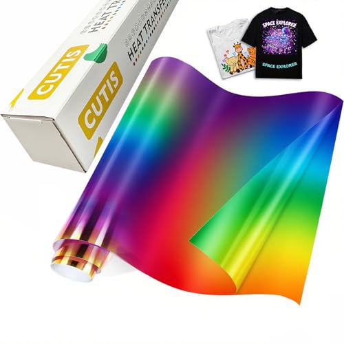 CUTIS Plotterfolie Textil 30,5 x 300cm, Vinyl Folie Plotter Farbig, Flexfolie Plotter Textil, Transferfolie Plotter für DIY T-Shirt, Kleidung, Mützen, Hosen, andere Stoffe von CUTIS