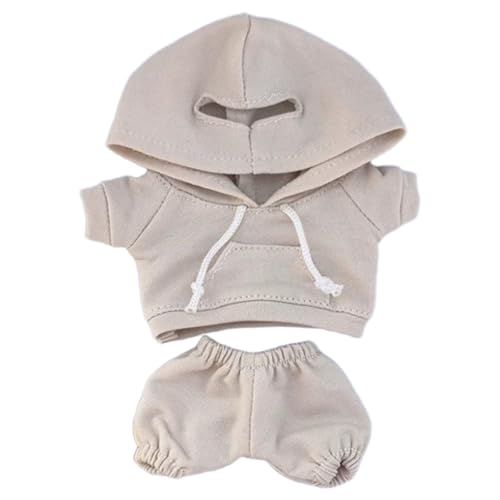CUTeFiorino 17cm Puppen Hoodies Kleidung Outfit Set Casual Style Kostüme für Figuren Buch Basteln Für Erwachsene (Beige, One Size) von CUTeFiorino