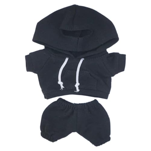 CUTeFiorino 17cm Puppen Hoodies Kleidung Outfit Set Casual Style Kostüme für Figuren Buch Basteln Für Erwachsene (Black, One Size) von CUTeFiorino
