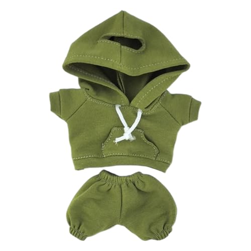 CUTeFiorino 17cm Puppen Hoodies Kleidung Outfit Set Casual Style Kostüme für Figuren Buch Basteln Für Erwachsene (Green, One Size) von CUTeFiorino
