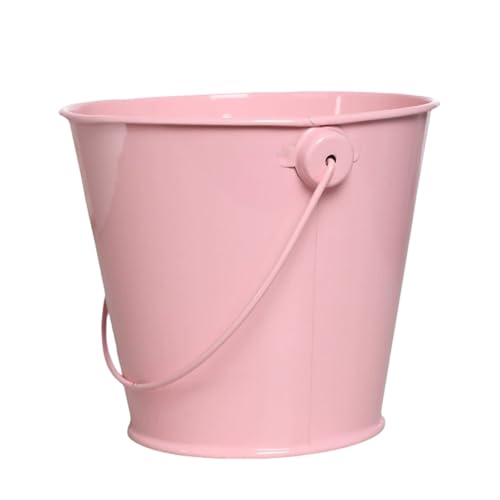 CUTeFiorino Verzinkte Metalleimer mit, runder Blumentopf, Pflanzenkorb für Pflanzen, Süßigkeiten, Snacks und Heimdekoration Kindersand (A, L) von CUTeFiorino
