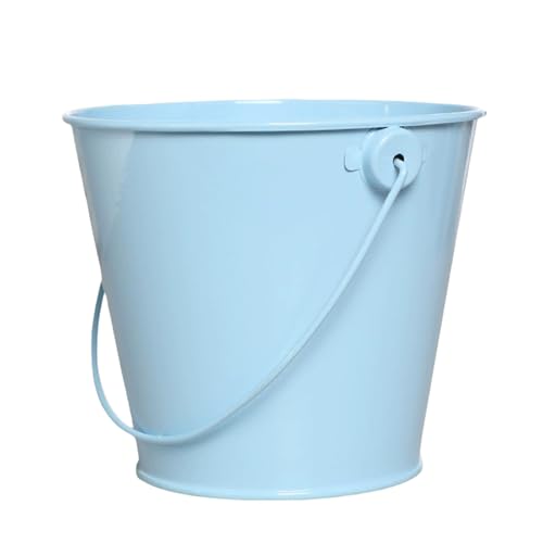 CUTeFiorino Verzinkte Metalleimer mit, runder Blumentopf, Pflanzenkorb für Pflanzen, Süßigkeiten, Snacks und Heimdekoration Kindersand (B, L) von CUTeFiorino