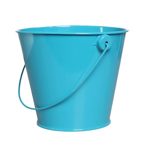 CUTeFiorino Verzinkte Metalleimer mit, runder Blumentopf, Pflanzenkorb für Pflanzen, Süßigkeiten, Snacks und Heimdekoration Kindersand (C, L) von CUTeFiorino