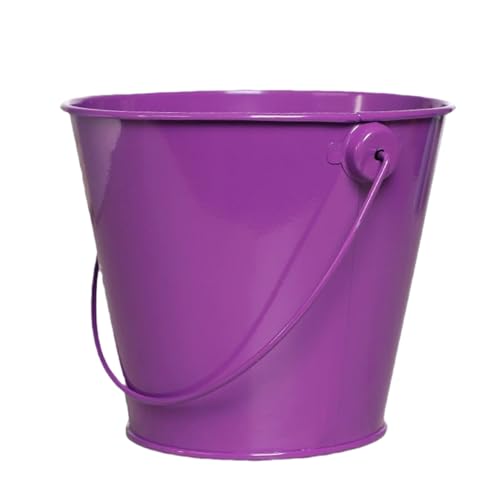 CUTeFiorino Verzinkte Metalleimer mit, runder Blumentopf, Pflanzenkorb für Pflanzen, Süßigkeiten, Snacks und Heimdekoration Kindersand (D, L) von CUTeFiorino