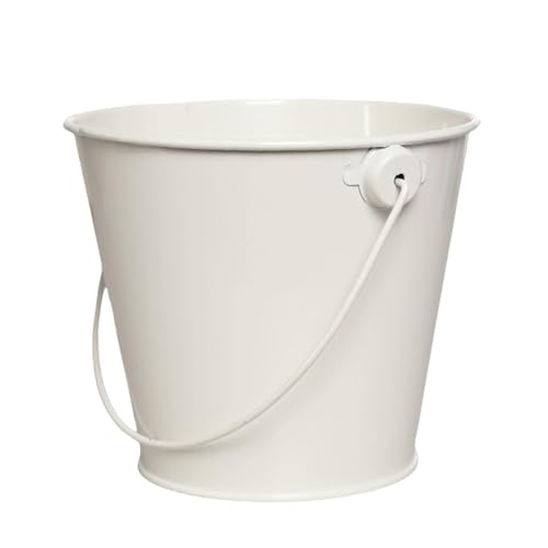 CUTeFiorino Verzinkte Metalleimer mit, runder Blumentopf, Pflanzenkorb für Pflanzen, Süßigkeiten, Snacks und Heimdekoration Kindersand (E, L) von CUTeFiorino