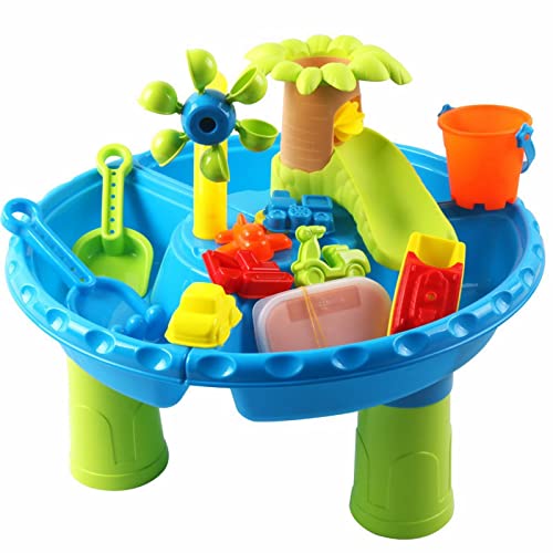 CUTeFiorino - und Wassertische für 1 3 Regenduschen Spritzteich Wassertisch für im von 3 5 Sport Outdoor-Aktivität Sensorischer Tisch Strandspielzeug für Mädchen Wasserrutsche (Sky Blue, One Size) von CUTeFiorino