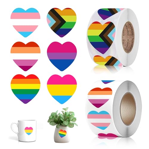 CUVZORA 2 Stück Bunte Sticker Rolle, Stolz Aufkleber Regenbogen, Wasserfeste Regenbogen-Aufkleber, für LGBTQ Regenbogen Queer Aufkleber, für Lesbian Pride Parades, für LGBTQ Party CUVZORA 2 Stück Bunte Sticker Rolle, Stolz Aufkleber Regenbogen, Wasserfeste Regenbogen-Aufkleber, für LGBTQ Regenbogen Queer Aufkleber, für Lesbian Pride Parades, für LGBTQ Party von CUVZORA