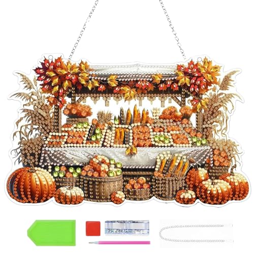 CUVZORA 5D Diamond Painting Herbst Fensterbilder, Hochwertigen Acryl Kreative DIY Set für Perfekte Dekoration für Fenster Wand Eingang Herbstdeko und Thanksgiving CUVZORA 5D Diamond Painting Herbst Fensterbilder, Hochwertigen Acryl Kreative DIY Set für Perfekte Dekoration für Fenster Wand Eingang Herbstdeko und Thanksgiving von CUVZORA