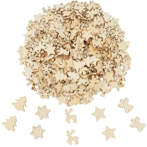 CUWELT 400 Stück Streudeko Weihnachten Holz, 2CM Tischdeko Weihnachten zum Basteln, Holzsterne Holz Scheiben Schneeflocken, Mini Holzdeko Blank Weihnachtsdeko für Weihnachtsfeier Geschenk DIY Handwerk CUWELT 400 Stück Streudeko Weihnachten Holz, 2CM Tischdeko Weihnachten zum Basteln, Holzsterne Holz Scheiben Schneeflocken, Mini Holzdeko Blank Weihnachtsdeko für Weihnachtsfeier Geschenk DIY Handwerk von CUWELT