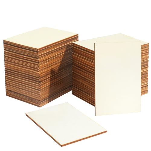 CUWELT 80 Stück 5x7,5cm Rechteckig Holzscheiben zum Basteln, Rechteckige Unbehandelte Holzstücke zum Bemalen, Natürliche Baumscheiben Holzplättchen Streudeko für DIY Hochzeit Handwerk CUWELT 80 Stück 5x7,5cm Rechteckig Holzscheiben zum Basteln, Rechteckige Unbehandelte Holzstücke zum Bemalen, Natürliche Baumscheiben Holzplättchen Streudeko für DIY Hochzeit Handwerk von CUWELT
