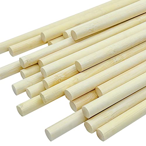 CUXFLS Bambus-Bastelstäbchen, Kuchendübel für gestufte Kuchen, Holzbastelstäbchen, 2/5 Zoll Durchmesser x 30,5 cm Länge (25 Stück) von CUXFLS