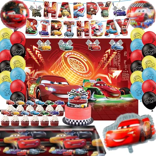 Geburtstagsparty-Zubehör, Kinder-Party-Dekorationen umfassen Happy Birthday-Banner, Luftballons, Hintergrund, Tischdecke, Cupcake-Topper für Jungen Geburtstagsparty-Zubehör, Kinder-Party-Dekorationen umfassen Happy Birthday-Banner, Luftballons, Hintergrund, Tischdecke, Cupcake-Topper für Jungen von CVCXFParty