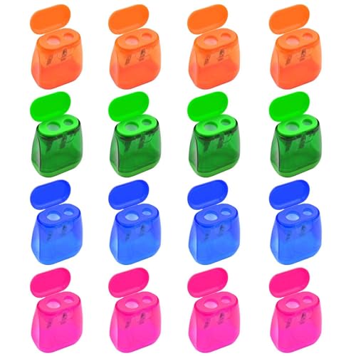 16 Stück Doppelloch-Bleistiftspitzer, Bleistiftspitzer Mit Transparenter Abdeckung, Bleistiftspitzer Für Kinder, Bleistiftspitzer Für Büro- Und Schulutensilien, Bleistiftzubehör 16 Stück Doppelloch-Bleistiftspitzer, Bleistiftspitzer Mit Transparenter Abdeckung, Bleistiftspitzer Für Kinder, Bleistiftspitzer Für Büro- Und Schulutensilien, Bleistiftzubehör von CVDYWDJIE