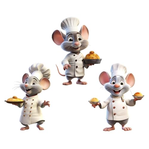 3 Cartoon-Maus-Aufkleber, Hintergrund-Wanddekorationsaufkleber, Niedliche Aufkleber, Kinderzimmeraufkleber, Heimdekorationsaufkleber von CVDYWDJIE