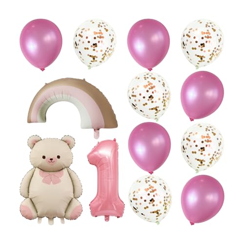 CVDYWDJIE 1 Stück Bärenballon, 1 Stück Regenbogenballon, 1 Stück Zahlenballon Und 10 Stück Paillettenballons, Partyszenendekoration, Geburtstagsdekorationsballons CVDYWDJIE 1 Stück Bärenballon, 1 Stück Regenbogenballon, 1 Stück Zahlenballon Und 10 Stück Paillettenballons, Partyszenendekoration, Geburtstagsdekorationsballons von CVDYWDJIE