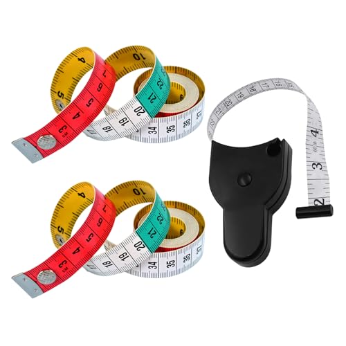 CVDYWDJIE 2 Rollen Weiches Maßband Und 1 Stück Automatisch Einziehbares Maßband, Bekleidungsmaßband, Nählineal, Tragbares Mini-Lineal, Körpermaßband CVDYWDJIE 2 Rollen Weiches Maßband Und 1 Stück Automatisch Einziehbares Maßband, Bekleidungsmaßband, Nählineal, Tragbares Mini-Lineal, Körpermaßband von CVDYWDJIE