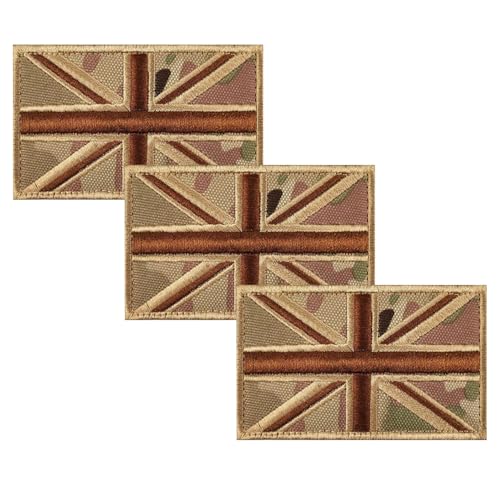 CVDYWDJIE 3 Stück Tarnstoffflicken Mit Britischer Flagge, Bestickte Stoffflicken, Kleidungsreparatur-Stoffflicken, Können Zum Dekorieren Von Kleidung, Rucksäcken Und Hüten Verwendet Werden von CVDYWDJIE