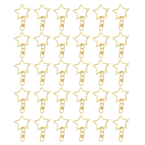 CVDYWDJIE 30 Stück Goldene Sternschnallen, Einfache Metallschnallen, Karabinerschnallen, DIY-Schmuckzubehör, Kreative Dekorative Schnallen, Taschenaufhängeschnallen von CVDYWDJIE